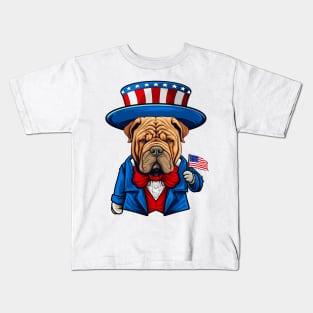 Funny 4th of July SharPei Dog Shar pei Kids T-Shirt